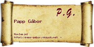 Papp Gábor névjegykártya