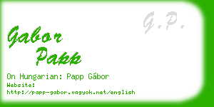 gabor papp business card